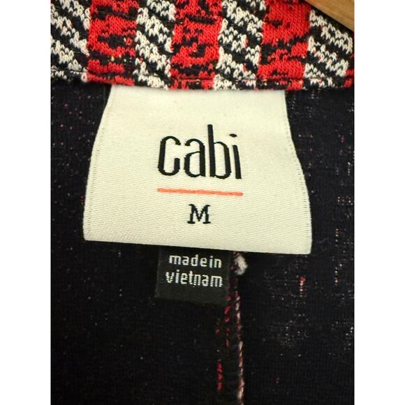Cabi Red Plaid Blazer Jacket Womens M #6028 Button Front Classic Anchors Preppy - Picture 3 of 10